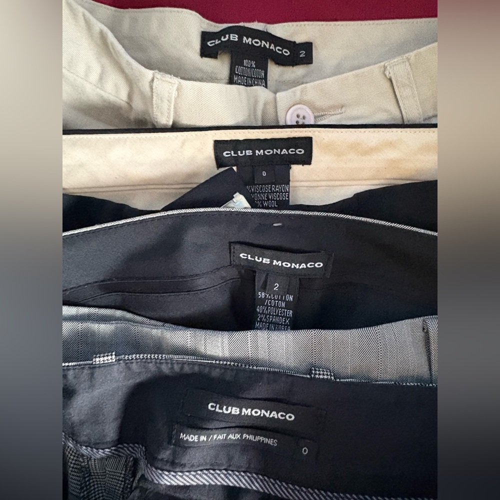 Bundle - 5 Pairs of Club Monaco Pants